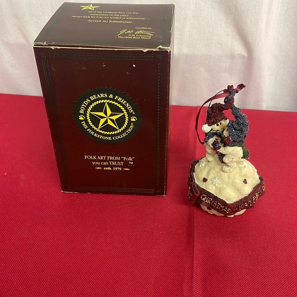 Boyd Bears & Friends Folkstone Collection 1997 Ornament Mistletoe & Holly